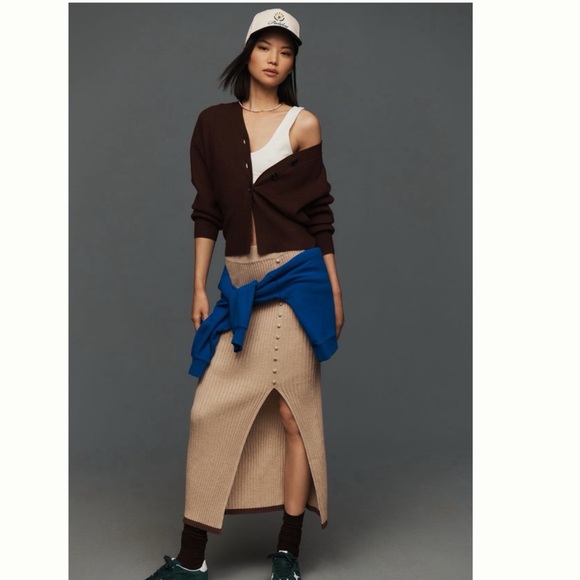 NWT Anthropologie Pilcro Slim Ribbed V-Neck Cardigan Sweater 2X - Picture 5 of 15